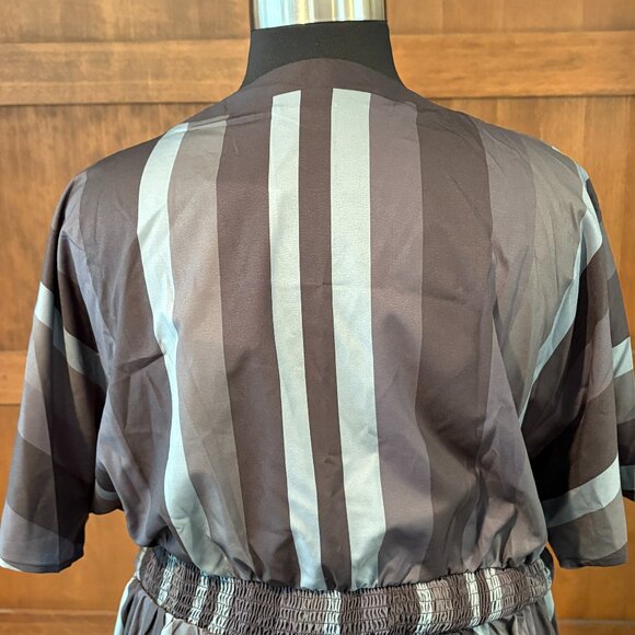 SOLD - BloomChic Striped Dolman Sleeve Pocket Shirred Flutter Wrap Dress  NWT - Picture 4 of 9